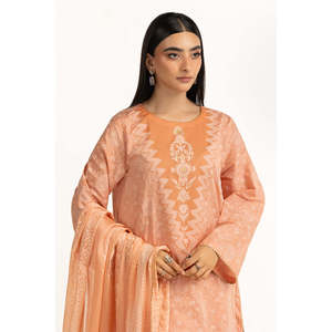 Traje de Verano de 3 Piezas para Mujer, Color Durazno, con Estampado de Laca - Product Image 4