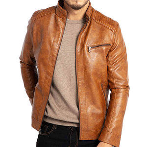 Chaqueta de Cuero Genuino de Piel de Cabra Gruesa Estilo Vintage Personalizada, Chaqueta de Motociclista para Hombre, Chaqueta de Piel de Oveja Real - Product Image 1