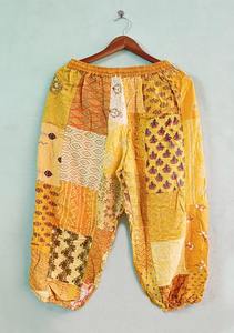 Pantalon sarouel de style bohème pour femmes patchwork multicolore fermeture à la taille élastique poches Streetwear taille XL pour les festivals d'été - Product Image 2