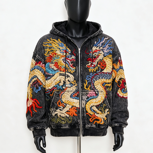 Sweat-shirts d'hiver légers pour hommes avec broderie, 100 % coton, manches longues, écologiques, logo personnalisé, vente en gros - Product Image 1