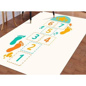 Tapis pour enfants à motif Hopscotch, tapis coloré, tapis personnalisés pour enfants, avec tapis moelleux à poils longs - Product Image 3