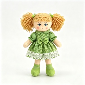 customized Soft Fabric Girl Plush <b>Doll</b>,Solid Green Vintage Cloth Rag <b>Doll</b>,Cottagecore Textile Rag <b>Doll</b> - Product Image 4