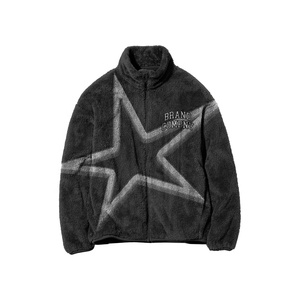 <b>Men's</b> Custom Logo Design <b>Sherpa</b> Fleece Full Zip-up Bomber <b>Jacket</b> Stand Collar with Top Winter Collection - Product Image 2
