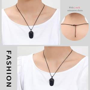 Urna de cremación de acero inoxidable negro, joyería, cenizas, gorra de béisbol, collar de urna para cenizas de seres queridos, regalo para mujeres y hombres, tamaño personalizado - Product Image 4