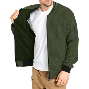 เสื้อแจ็คเก็ตวาร์ซิตี้ผู้ชายแขนยาวคอตั้งสำหรับฤดูหนาว น้ำหนักเบา สไตล์สตรีทแวร์ สีพื้น มีซิปและกระเป๋า - Product Image 4