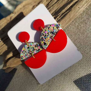 Pendientes de Resina Bordados a Mano, Joyería de Moda de Acero Inoxidable para Mujeres y Niñas, Estilo Clásico para Bodas, Alta Calidad - Product Image 1