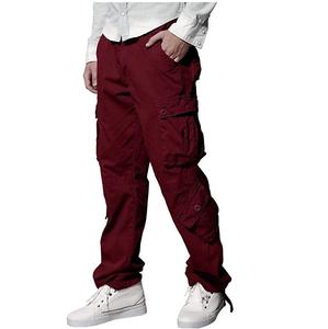 กางเกงคาร์โก้ผู้หญิงขาตรง6กระเป๋ากางเกงสำหรับเล่นโยคะฟิตเนสยืดระบายอากาศได้สไตล์ลำลอง - Product Image 4