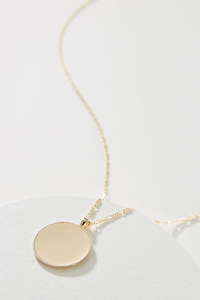 Bijoux élégants minimalistes Personnaliser Dainty Long Acier inoxydable Or 18K Texture martelée Disque Lune Pendentif Collier ras du cou - Product Image 6