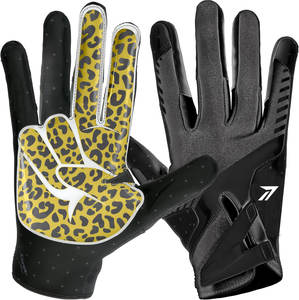 Gants de football américain à paume collante avec design et logo personnalisés, gants de football rembourrés de haute qualité, vente en gros pour les joueurs de ligne - Product Image 1