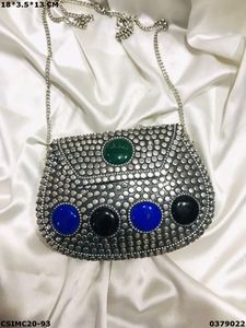 กระเป๋าคลัทช์สำหรับเจ้าสาวตอนเย็นของผู้หญิง,กระเป๋าคลัทช์โลหะโมเสกมีสไตล์งานทำมือ - Product Image 2