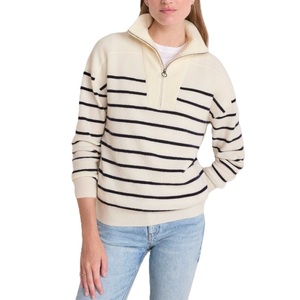 Phụ Nữ Của Quần Áo Mùa Đông Dày Bên Trong Mặc Mới Dây Kéo Sọc Đáy Áo Sơ Mi Hàng Đầu Dệt Kim Dài Tay Áo Len Từ Bangladesh - Product Image 4