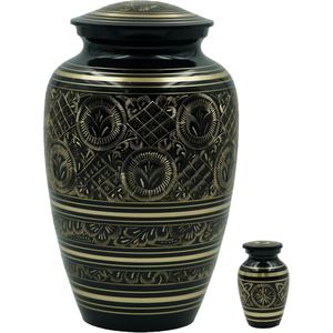 Urnas de cremación de aluminio y latón de acero inoxidable personalizables con revestimiento de esmalte azul para seres queridos, suministros funerarios conmemorativos duraderos - Product Image 3