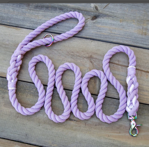 Solid Purple Cotton Dog Rope <b>Leash</b> Customized Colored Cotton Rope Handmade Dog <b>Leash</b> <b>Pet</b> <b>Leash</b> Set - Product Image 3