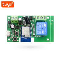 Module d'interrupteur intelligent WiFi Tuya 1 canal 7-32V, relais de télécommande RF433, ouvre-porte de garage sans fil à impulsions et auto-bloquant PST-TYWB-1CH