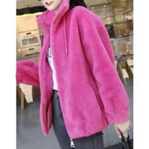 <b>Women's</b> Seven-Color Cardigan Sweater New Style Thickened Double-Sided <b>Velvet</b> <b>Jacket</b> Hood High Zipper Breathable Front - Product Image 2