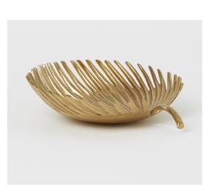 Bol à fruits en laiton dernier modèle magnifique article décoratif en forme de feuille de grande taille conçu bol à fruits en laiton de taille personnalisée - Product Image 5