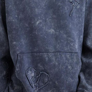 Custom Men's Winter Hooded Casual Tracksuit Acid Wash DTG Printing <b>Rhinestone</b> Breathable Terry <b>Fabric</b> Regular Plus Size - Product Image 4