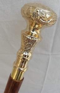 Manche en laiton vintage télescope victorien pliable canne de marche en bois cadeau idéal poignée en forme de T en laiton ébène marron - Product Image 5