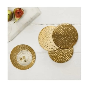 Luxury Design <b>Copper</b> Square Coaster and White Polish Coffee Bar <b>Accessories</b> Drink for Best Price - Product Image 1