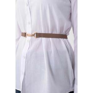 Thin <b>Elastic</b> Jacket and <b>Dress</b> Belt 2cm - BEIGE - Product Image 3