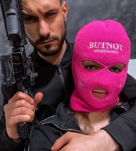 Gorro de pasamontañas negro personalizado con agujeros dobles, nueva cubierta de invierno, gorro de máscara de esquí facial para pesca, ciclismo, Impresión de logotipo personalizado - Product Image 4