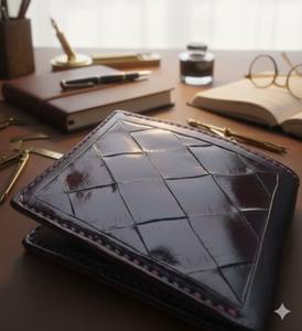 Portefeuille bifold anti-RFID pour hommes |   Cuir véritable, article fait main - Product Image 4