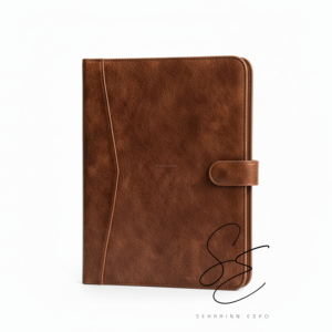 Porte-documents A4 en cuir véritable vintage avec fermeture à bouton-pression, organiseur professionnel, porte-fichiers, cadeaux d'entreprise - Product Image 3