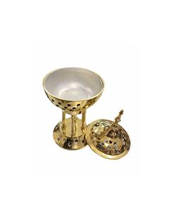 Brûleur d'encens en laiton fabriqué à la main avec gravure florale pour décor de temple Pooja méditation et rituels de nettoyage spirituel - Product Image 4