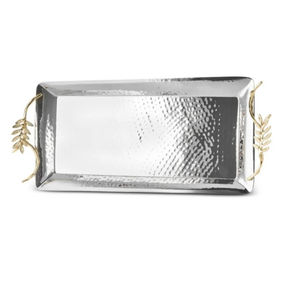 Conception fantastique avec poignée d'accent d'or meilleure qualité plateau en métal vaisselle nourriture Dessert plateau de service pour accessoires de vaisselle - Product Image 4