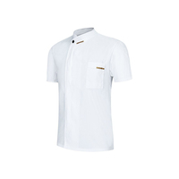 Unisex Chef Uniform Jassen Korte Mouwen Keuken Restaurant Kok Chef Jasje Shirt Ademend Kapper Sushi Kostuums Op Groothandel