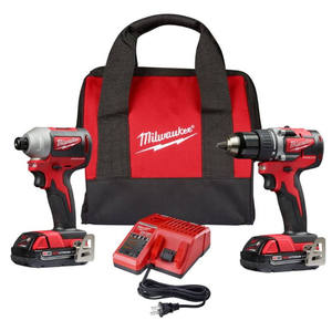 ชุดเครื่องมือสว่านกระแทกไร้สาย Milwaukee 18V Lithium-Ion Brushless รุ่นคอมแพค คุณภาพดีที่สุด ระดับพรีเมียม รับประกัน 2 ปี ของแท้ - Product Image 1