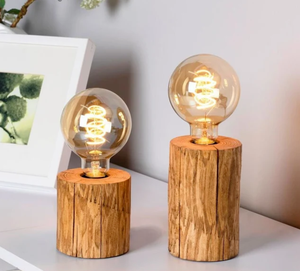 Lámpara decorativa de madera hecha a mano, lámpara de mesa de madera natural para el hogar, el dormitorio y la sala de estar, elegante decoración de iluminación ecológica - Product Image 2
