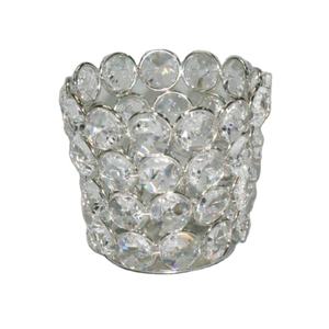 แท่นวางเทียนคริสตัลสีเงินทรงกลมดีไซน์ใหม่ล่าสุดพร้อมอุปกรณ์ตกแต่งในร่มที่สมบูรณ์แบบสำหรับร้านอาหารขนาดใหญ่ในโรงแรม - Product Image 1