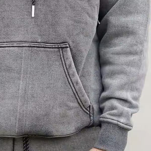 Vente en gros de sweats à capuche surdimensionnés pour hommes, en coton épais de qualité supérieure, écologiques, avec poche, style US, thermique, délavé à l'acide, pour l'hiver - Product Image 6