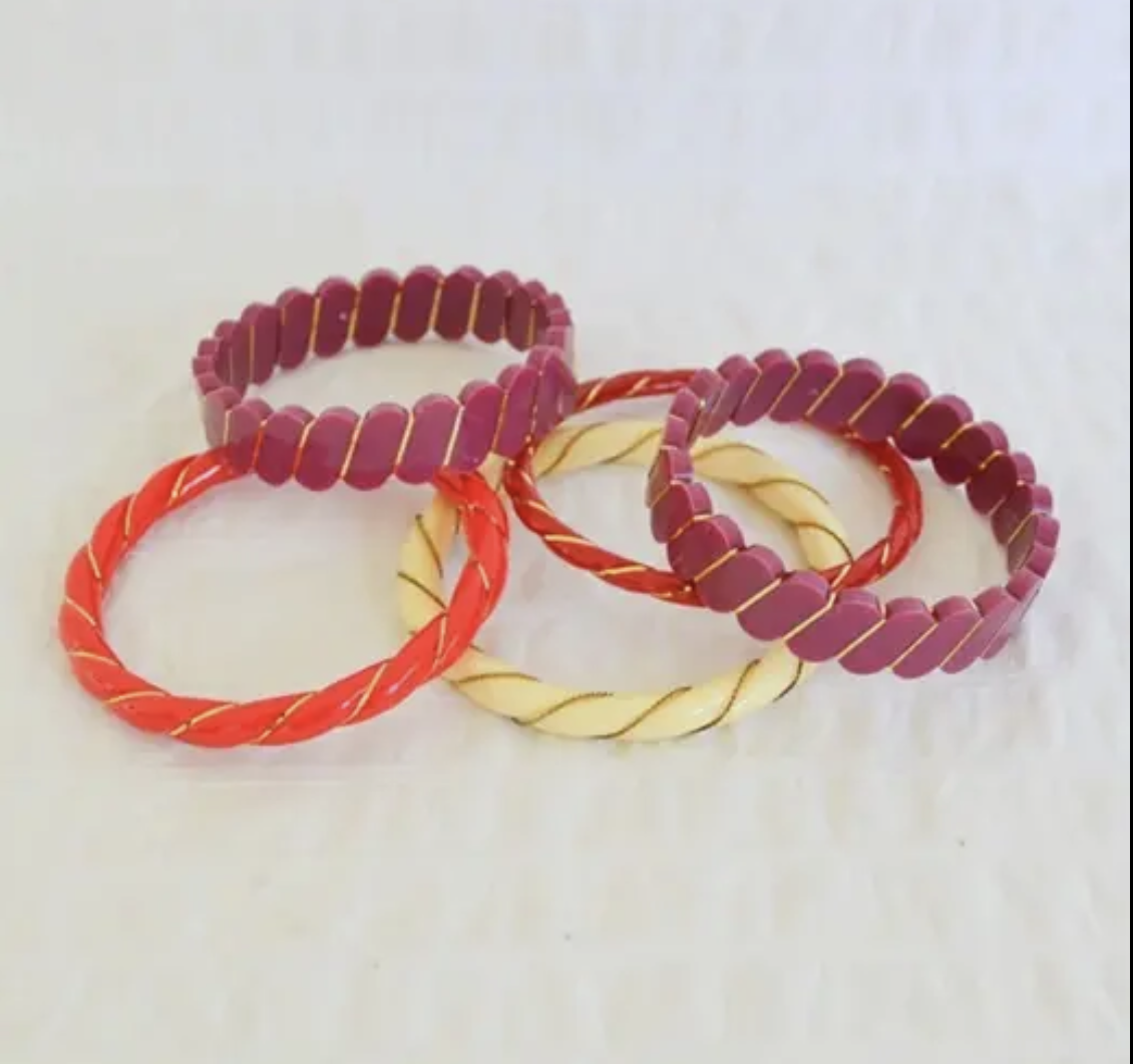 resin carved chunky bangles bak