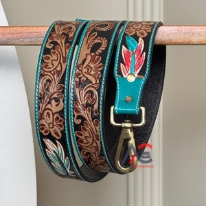 Nouvelle arrivée 2025 cuir repoussé à la main de remplacement bandoulière sangle de guitare personnalisé véritable cuir de vachette luxe sac à bandoulière sangle - Product Image 1