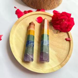 Mayorista SHIFAT Alta Calidad Siete Chakras Tallado Ágata Varita Obelisco Torre Piedra Artesanía Decorativa Feng Shui Pilar 4-6 Pulgadas - Product Image 4