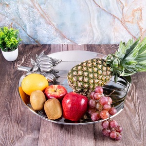 Bol de rangement nickelé en métal design citrouille pour servir des fruits Bol de service décoratif pour salade et dessert pour restaurant - Product Image 3