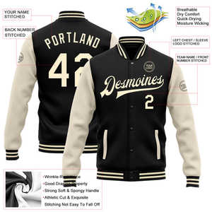 Hip Hop Moda Streetwear Chaqueta de gran tamaño Logotipo en relieve personalizado Letterman Chaqueta de béisbol Hombres Varsity Jacket - Product Image 1