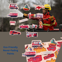 Puzzle de cheville de brigades de pompiers en MDF interactif jouet de bricolage amusant pour les enfants et les tout-petits jeu d'apprentissage éducatif