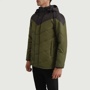 Vestes pour hommes, veste matelassée d'hiver personnalisée, chaude, coupe-vent, design tendance, décontractée, fermeture éclair, vestes matelassées confortables - Product Image 2