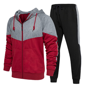 Survêtement personnalisé 2 pièces de haute qualité pour hommes avec fermeture éclair à capuche Sports d'hiver Entraînement Jogging Ensemble Tissu polaire avec logo imprimé - Product Image 1