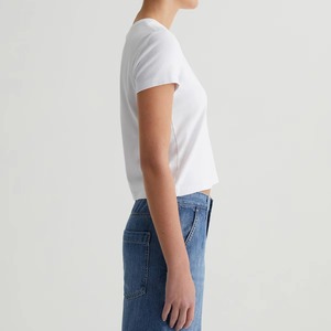 Camiseta Premium de algodón 100% ajustada para mujer, camiseta de manga corta con cuello redondo y estampado 3D, camiseta gruesa de gran tamaño 300 GSM - Product Image 3