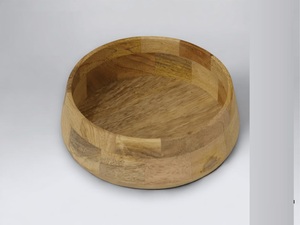 Bol de service en bois de qualité supérieure avec texture lisse, idéal pour les collations des enfants, les soupes, les salades et les repas à la maison et au restaurant. - Product Image 4