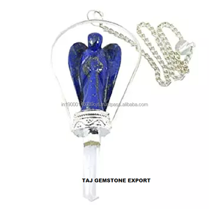 Fournisseur en gros de pierres d'agate naturelle, cristaux d'artisanat, agate de guérison, petite aile d'ange en quartz clair avec pendule en forme de crayon - Product Image 6