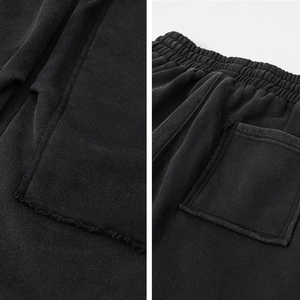 Pantalones Deportivos de Felpa de Algodón Grueso Estilo 2026, Lavado Ácido Decolorado al Sol, Estilo Casual Holgado y Acampanado para Hombre - Product Image 3