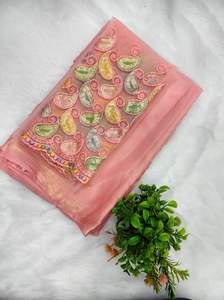 Designer Ethnique Traditionnel Soie Sari Belle Broderie Paillettes Travail pour les Fêtes de Mariage Pakistanais Indien Pakistanais Vêtements - Product Image 6