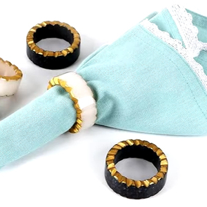 Super Luxury Rustic Napkin Ring Unique Vintage Shaped Wood and <b>Epoxy</b> Resin Exclusive Wedding Party <b>Table</b> Decor - Product Image 1