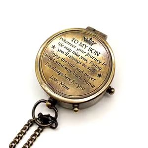 เข็มทิศกระเป๋าทองเหลืองแบบทันสมัยขนาดกลางศตวรรษที่45มม. ข้อความติดผนังที่ทำด้วยมือของขวัญของที่ระลึกของตกแต่งบ้านสำหรับการใช้งานกลางแจ้ง - Product Image 3