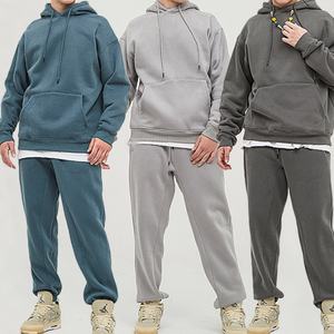 Wholesale Customized Logo Breathable Oversize Loose Fit Elastic Waist Joggers Outfit Two Pieces Hoodie Tracksuit <b>for</b> Men - Product Image 4